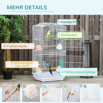 PawHut Vogelkäfig für kleine Vogelarten inkl. Zubehör