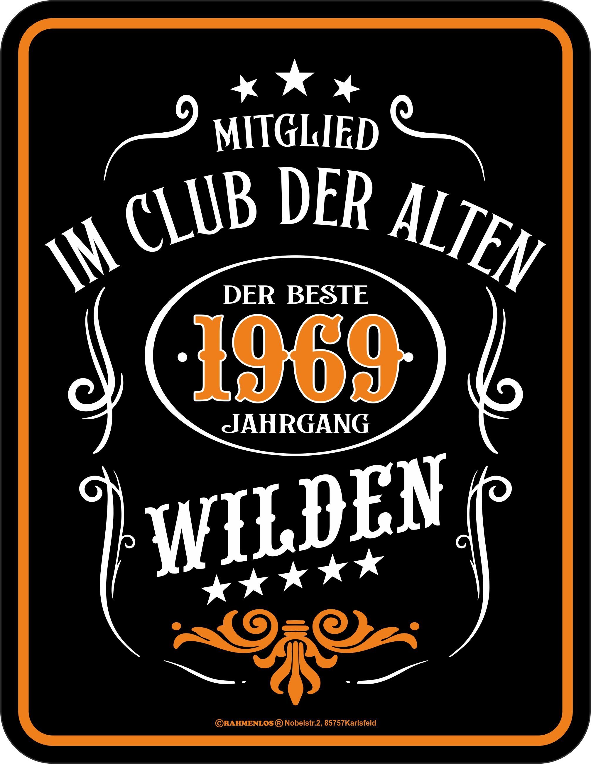 Rahmenlos Blechschild zum 50. Geburtstag, Aus hochwertigem, rostfreiem
