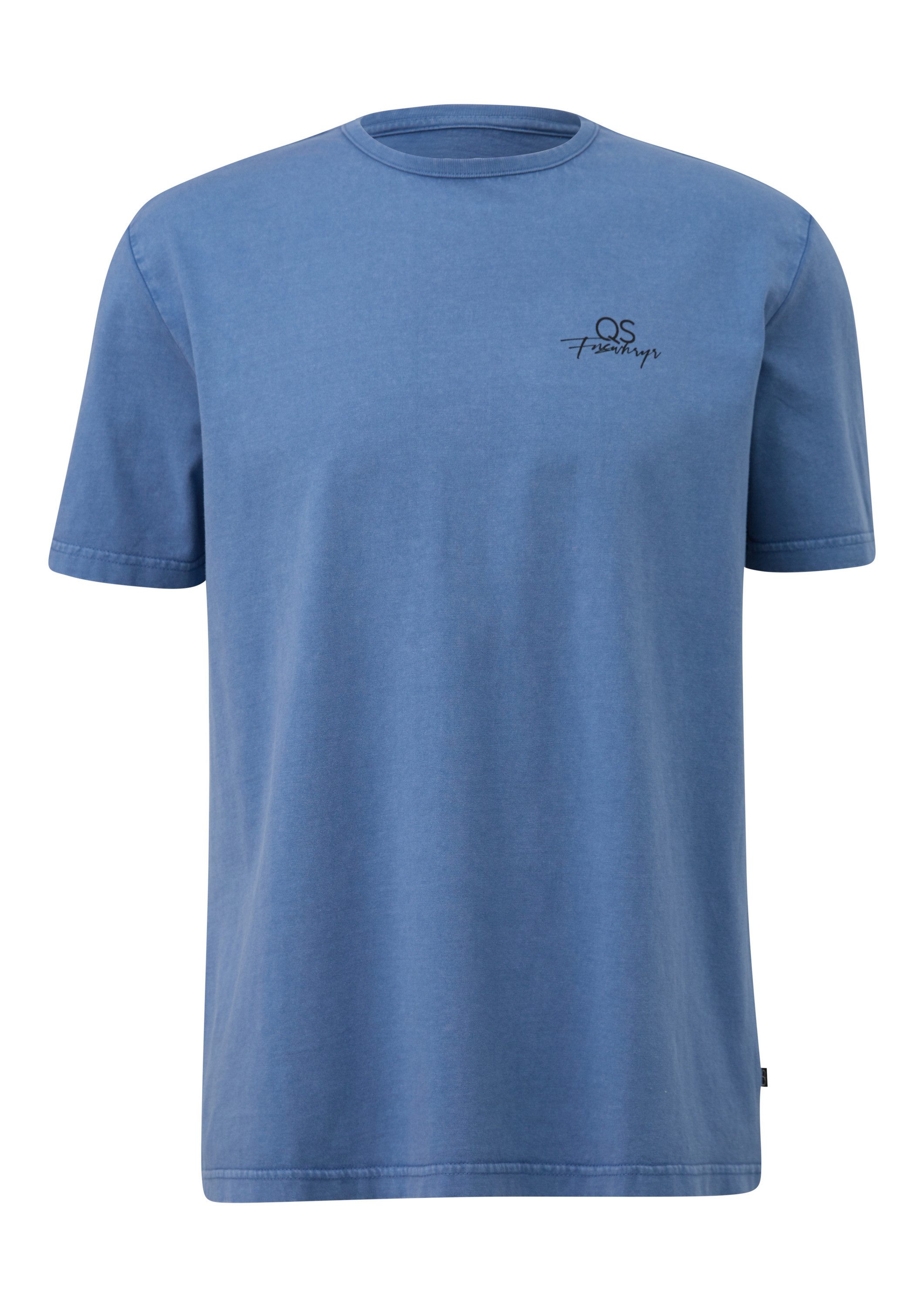 QS Kurzarmshirt T-Shirt Gewaschenes T-Shirt mit Front- und Rückenprint günstig online kaufen