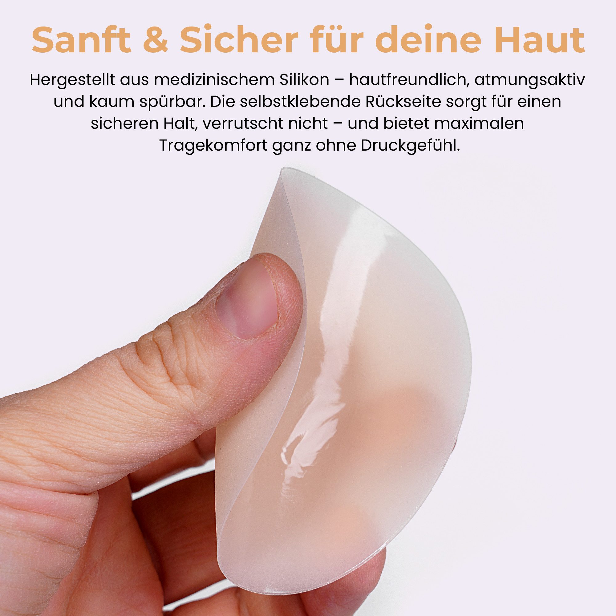 Dilara BH-Einlagen Nippelpads, Wiederverwendbare & Unsichtbare Silikon Pads, wasserfest, 4 Silikon Nippelabdeckungen - hautfreundlich & atmungsaktiv