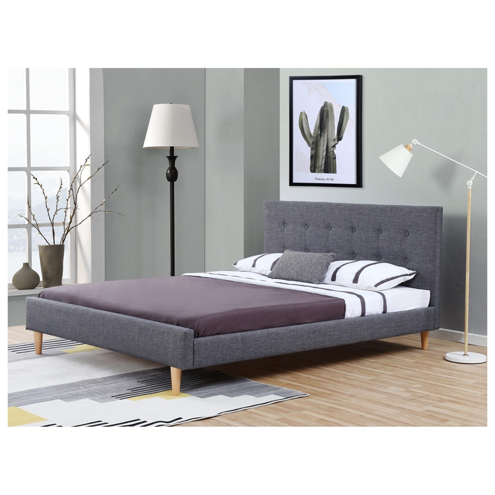 HTI-Living Bett Bett inkl. Lattenrost Liegefläche 90 x 200 cm (Stück, 1-tlg., 1 Bett ohne Matratze), Polsterbett Einzelbett