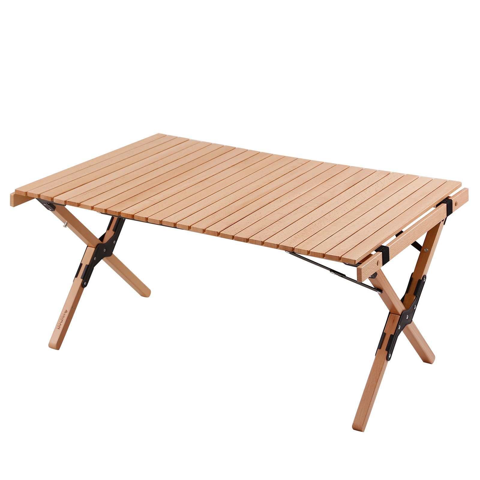 Human Comfort Campingtisch Camping Roll Tisch Garten Klapptisch, Falt Lamellen Groß Holz 90x60