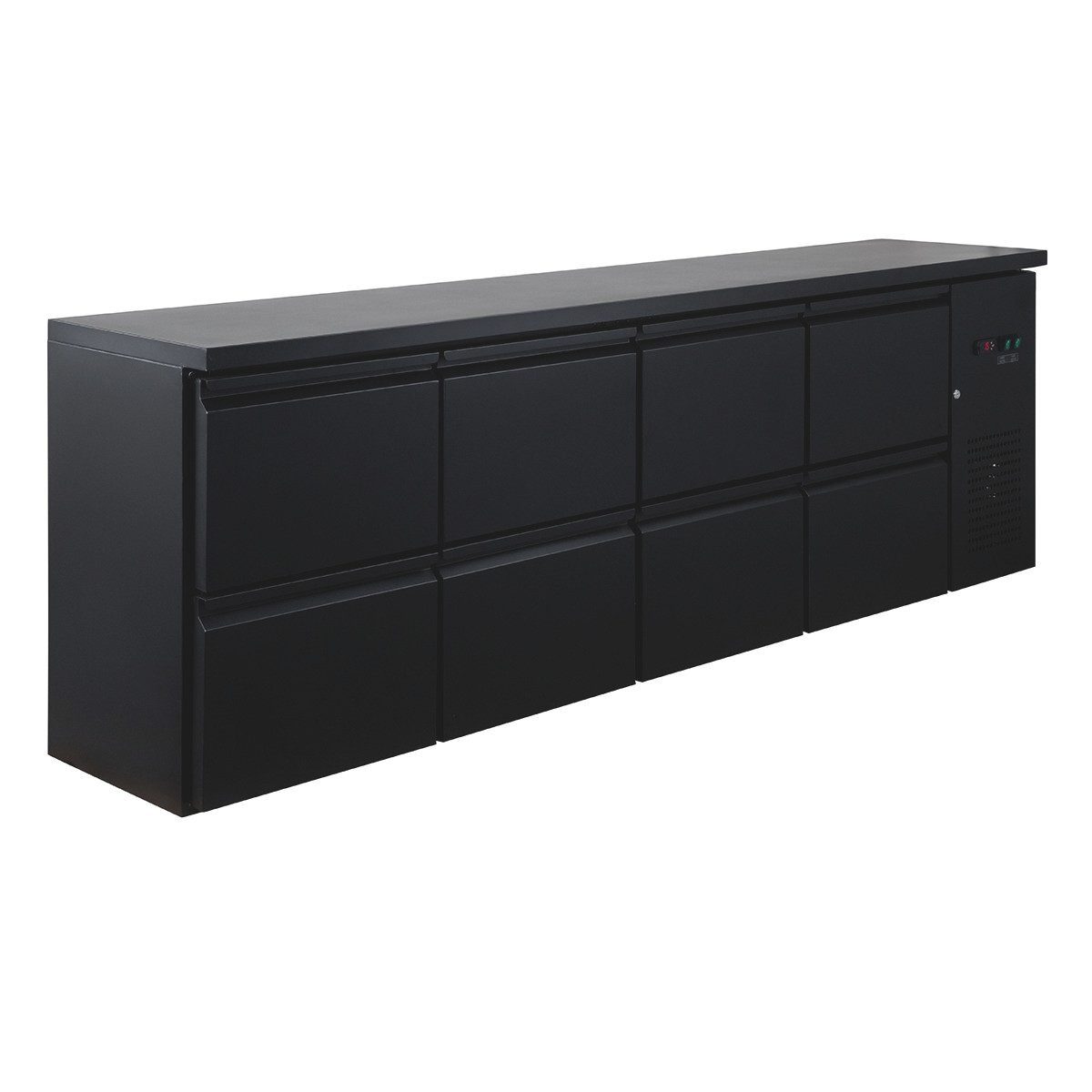 GastroHero Kühlschrank BKT-ECO0/8 Kühlschrank Barkühltisch mit 8 Schubladen 254x52 cm Getränkekühlt, 867 cm hoch, 254.2 cm breit