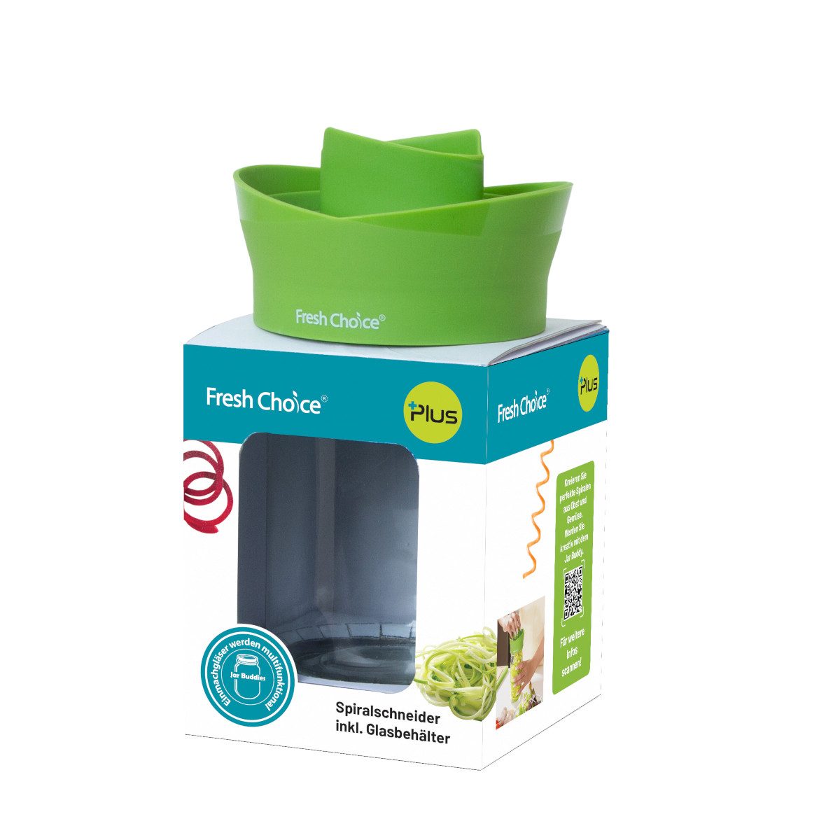 Fresh Choice Spiralschneider Spiralschneider mit 500 ml Glas
