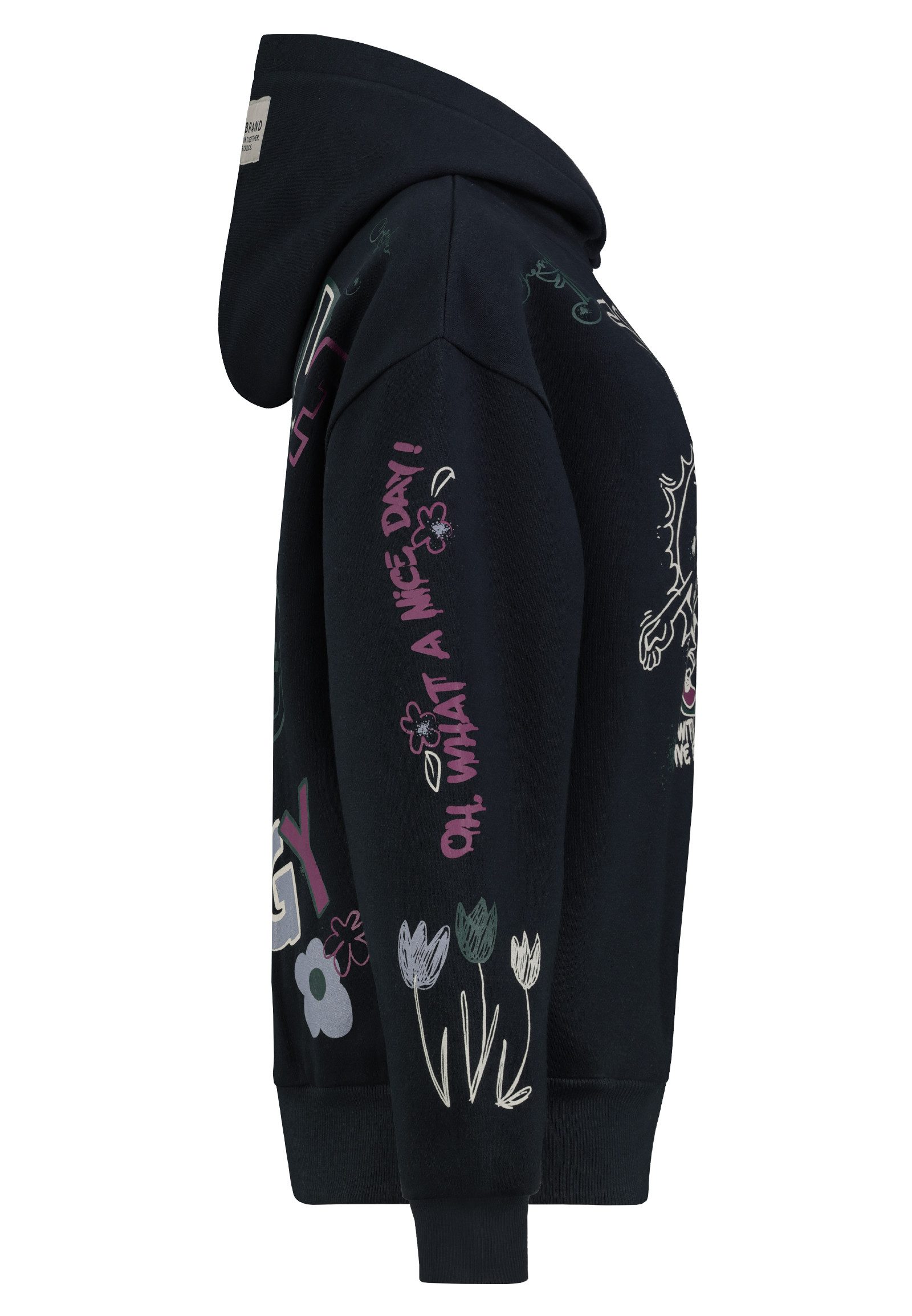 SUBLEVEL Hoodie Mit Kapuze und farbenfrohem Motivprint (1-tlg) Positive Vibe Hoodie