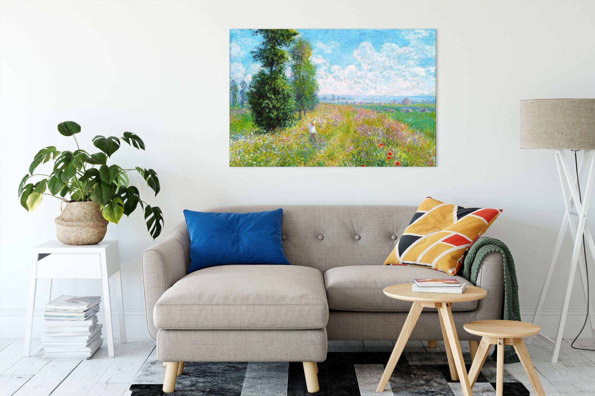 Pixxprint Leinwandbild Claude Monet - Wiese günstig online kaufen
