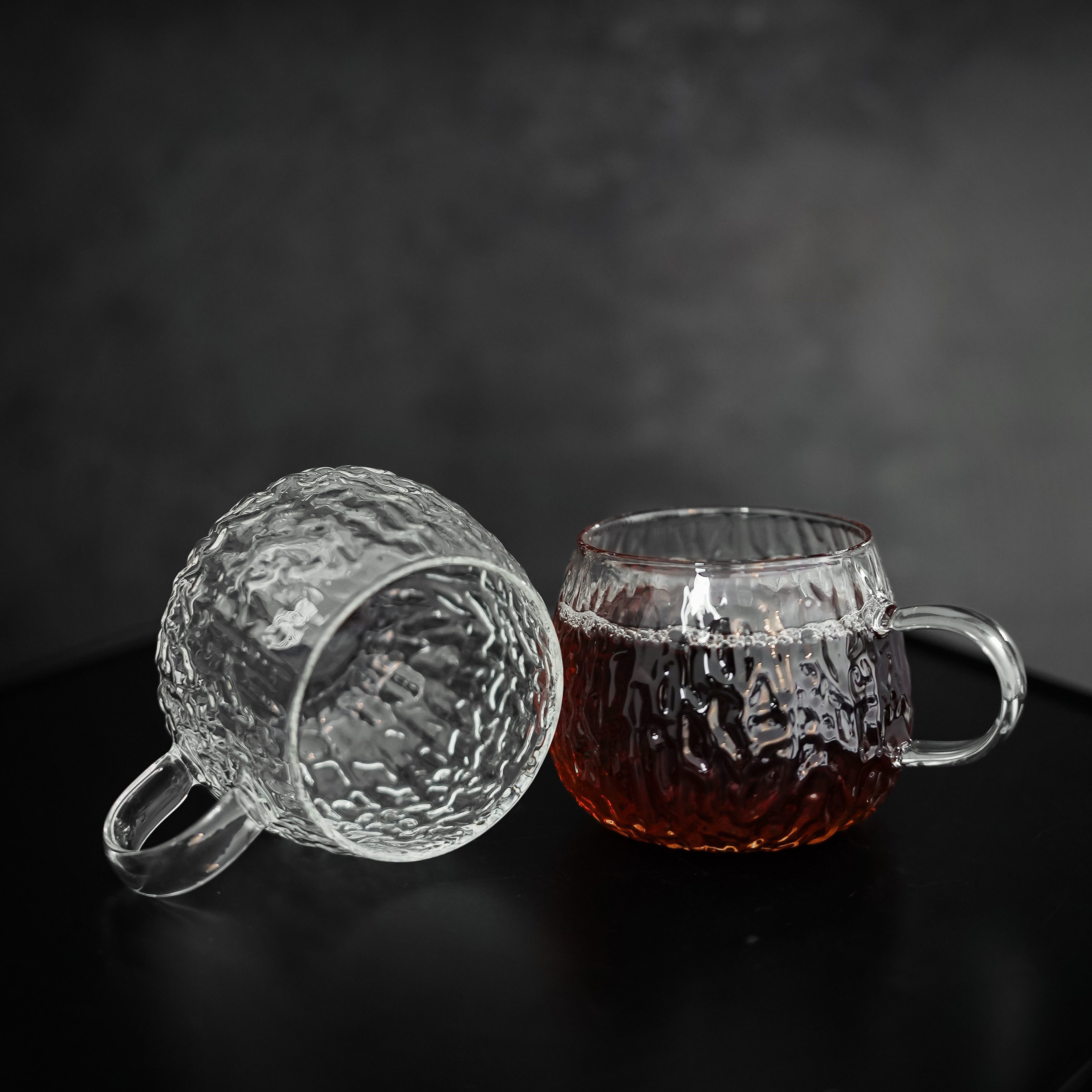 Mulex Gläser-Set mit Henkel 250 ml - Hitzebeständiges Glas mit strukturiertem Design, 6-tlg., Glas, Borosilikatglas – Bild 4 von 5
