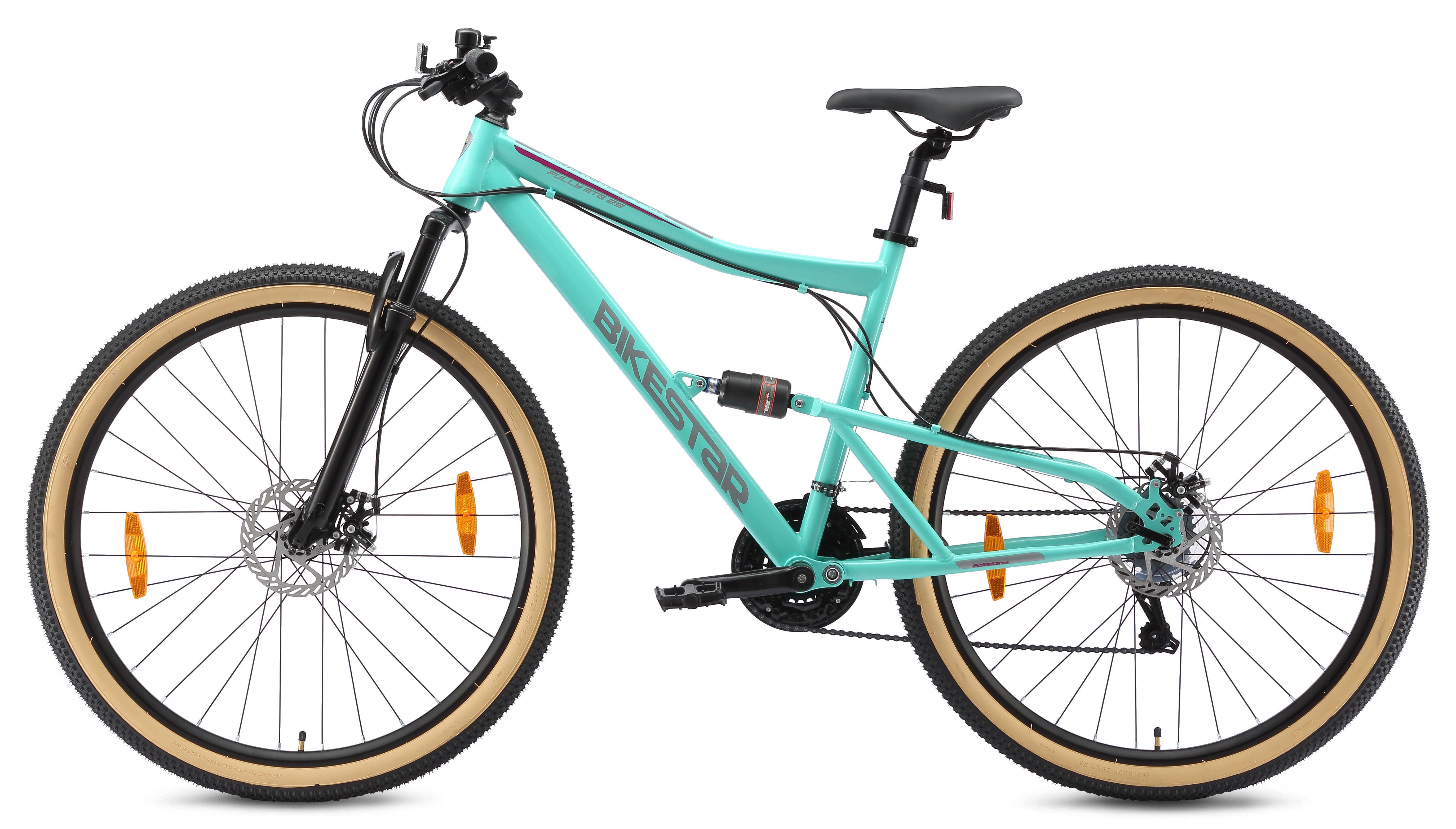 Bikestar Mountainbike, 21 Gang Shimano RD-TY300 Schaltwerk, Kettenschaltung, für Damen und Herren, Kettenschaltung