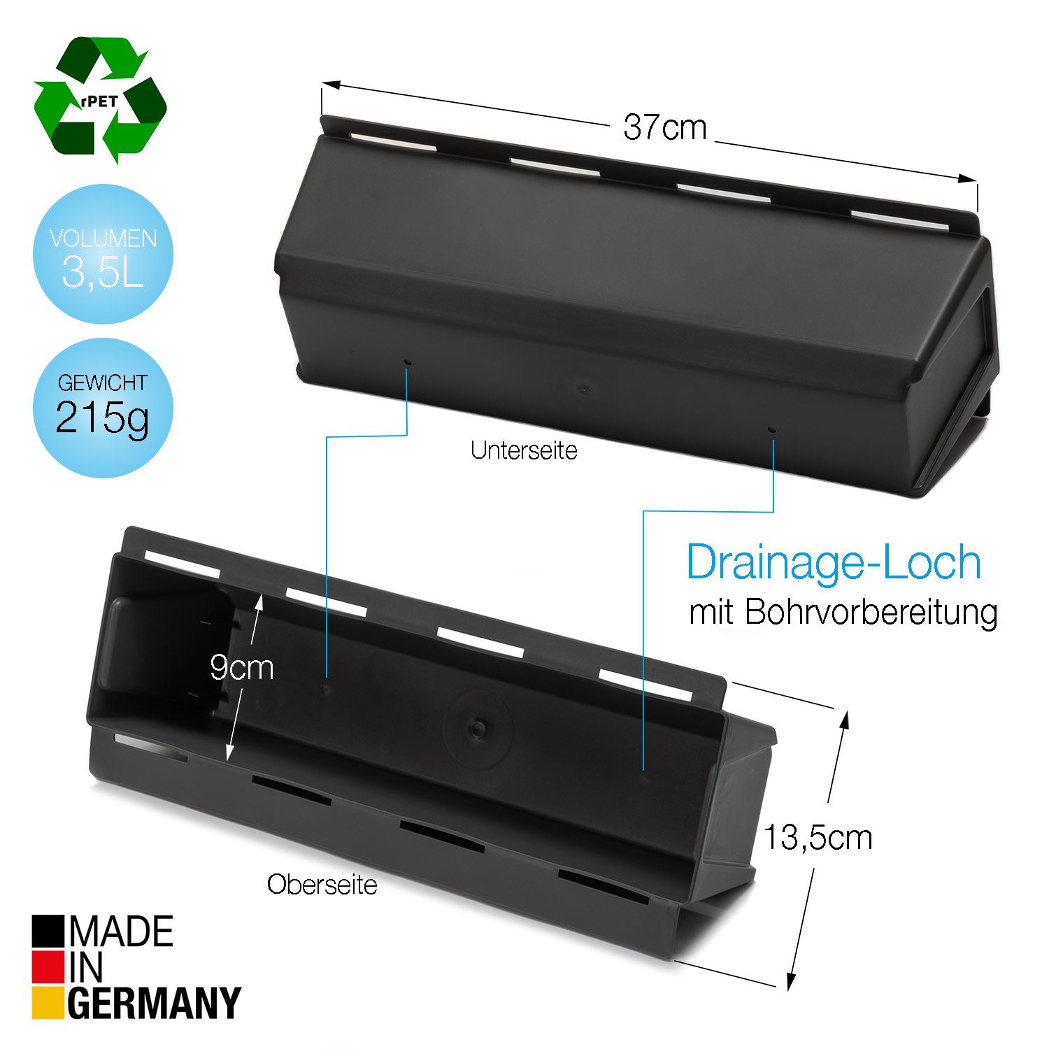 BigDean Blumenkasten Paletten-Einsatz zum Einhängen 37cm günstig online kaufen