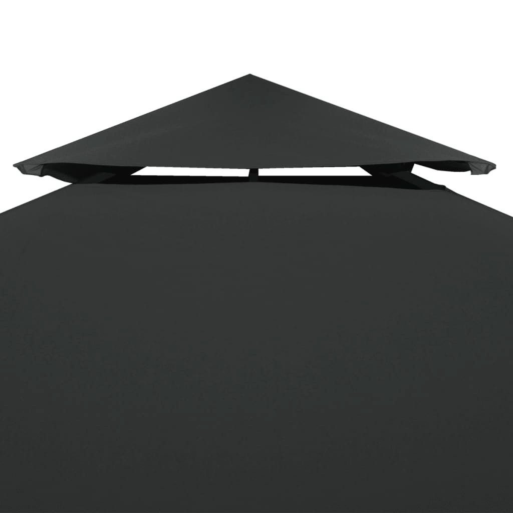 vidaXL Badematte Pavillon-Dachplane mit Kaminabzug 310 g/m² 4x3 m Anthrazit, Gewebe