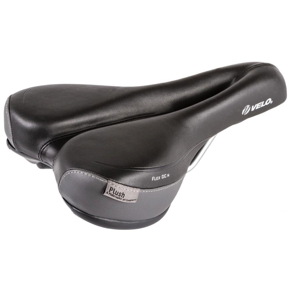 Velo Fahrradsattel Velo Plush Deep Channel Herren-Fahrradsattel, schwarz/grau, 162x269 mm