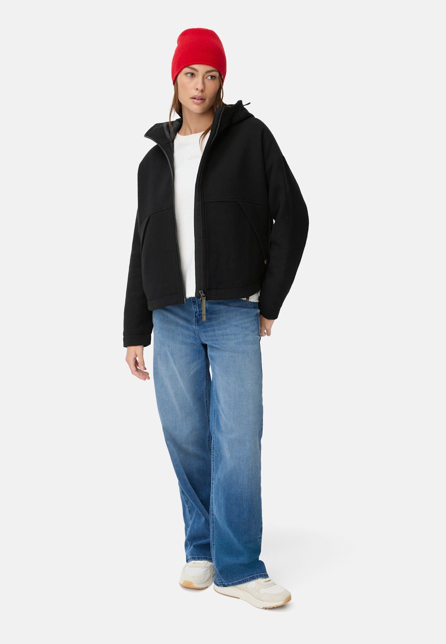 camel active Blouson mit reflektierenden Details Langarm Markenlabel