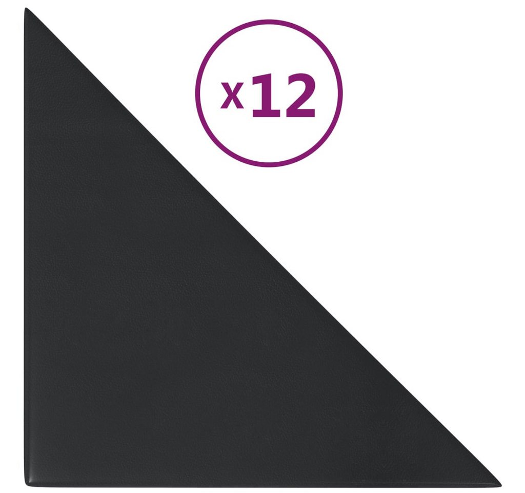 Thumbnail - vidaXL Wandpaneel Wandpaneele 12 Stk. Schwarz 30x30 cm Kunstleder 0,54 m², (12-tlg)