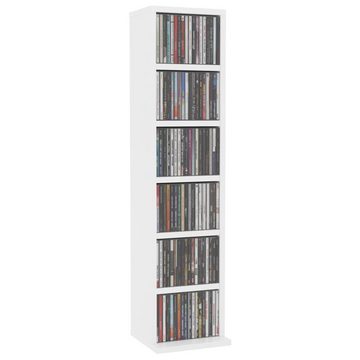 DOTMALL Media-Regal CD-Schrank Weiß 21x20x88 cm Holzwerkstoff