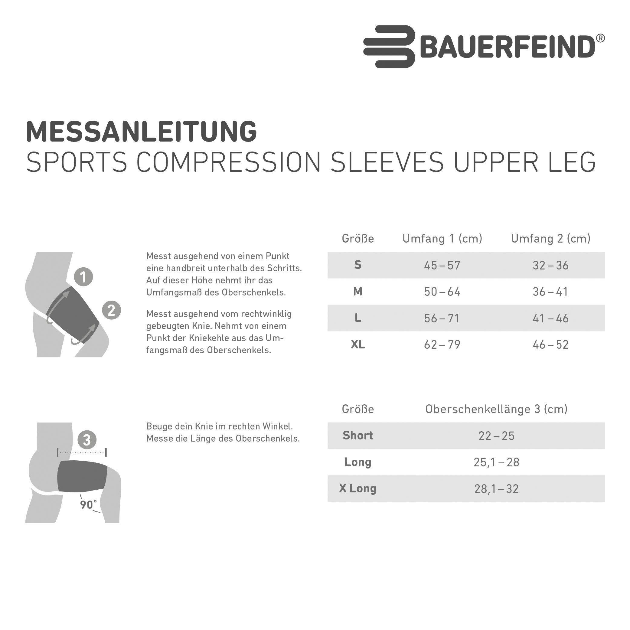 Kompression Upper Leg, mit schwarz Bauerfeind Bandage Compression Sleeves