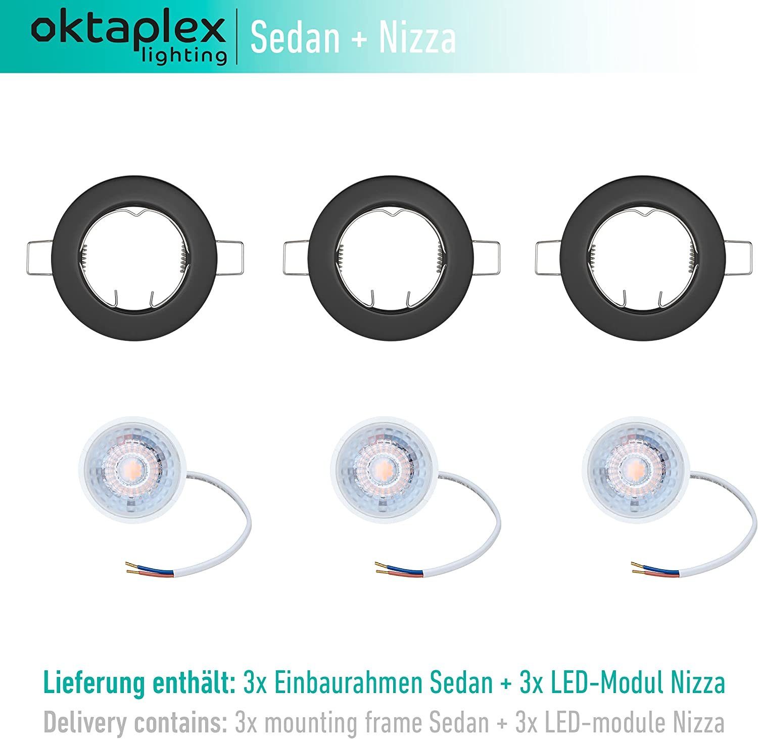 Oktaplex lighting LED Einbaustrahler 3 Stück günstig online kaufen