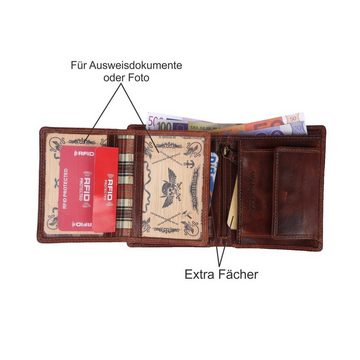 SHG Geldbörse Herren Leder Börse Portemonnaie, Brieftasche Kleingeldfach RFID Schutz