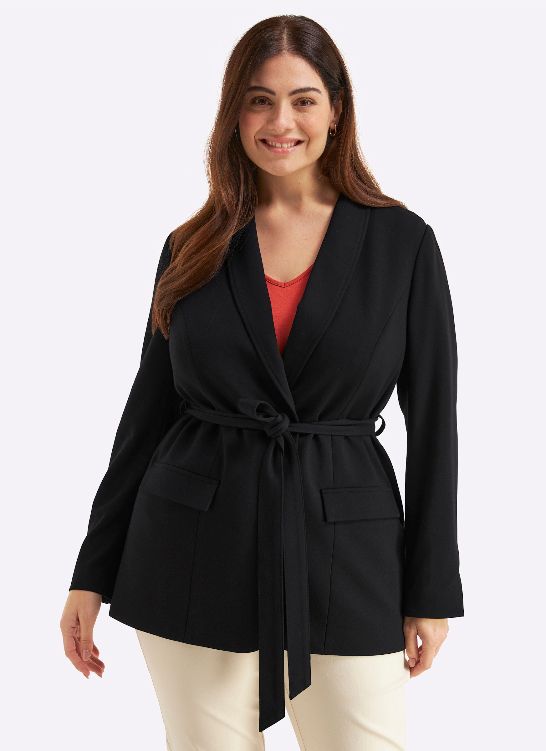 Sheego Blusenblazer Shirtblazer Langarm