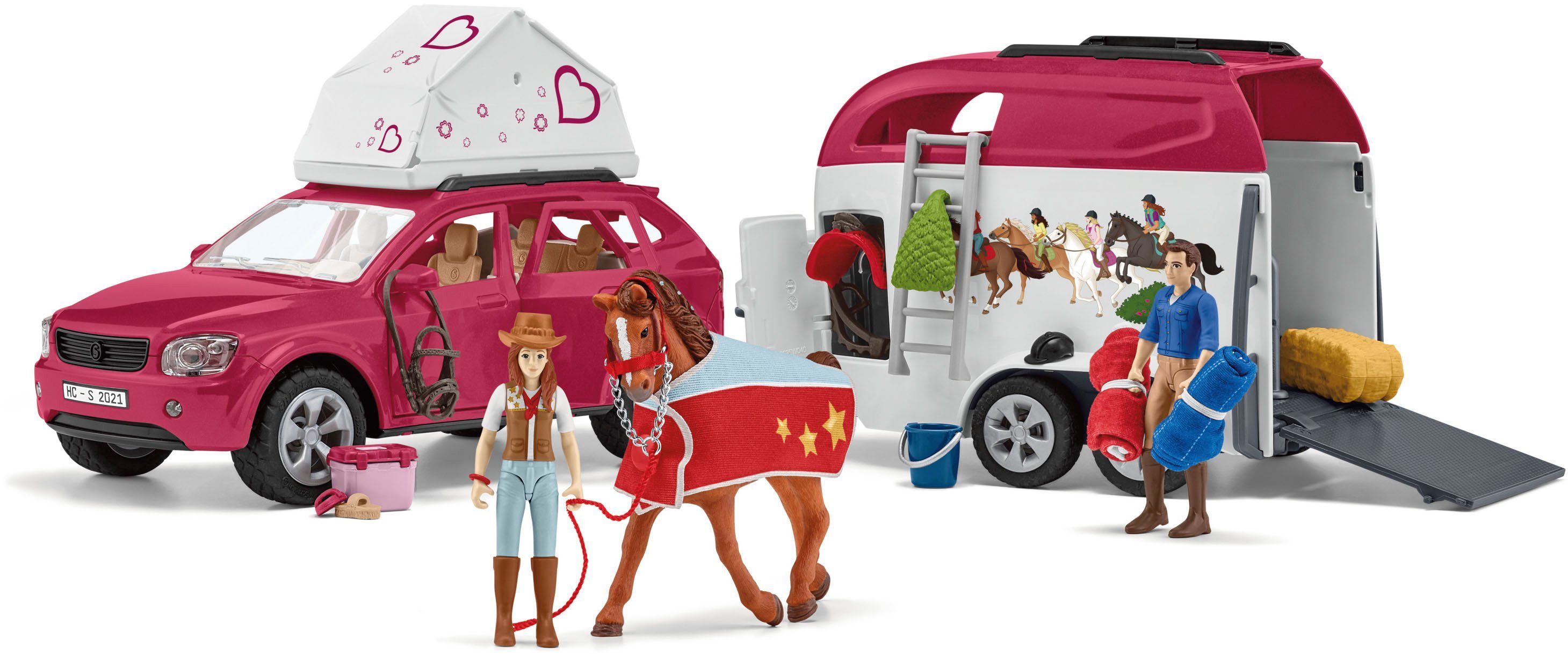 Schleich® Spielwelt HORSE CLUB, Abenteuer mit Auto und Pferdeanhänger (4253 günstig online kaufen