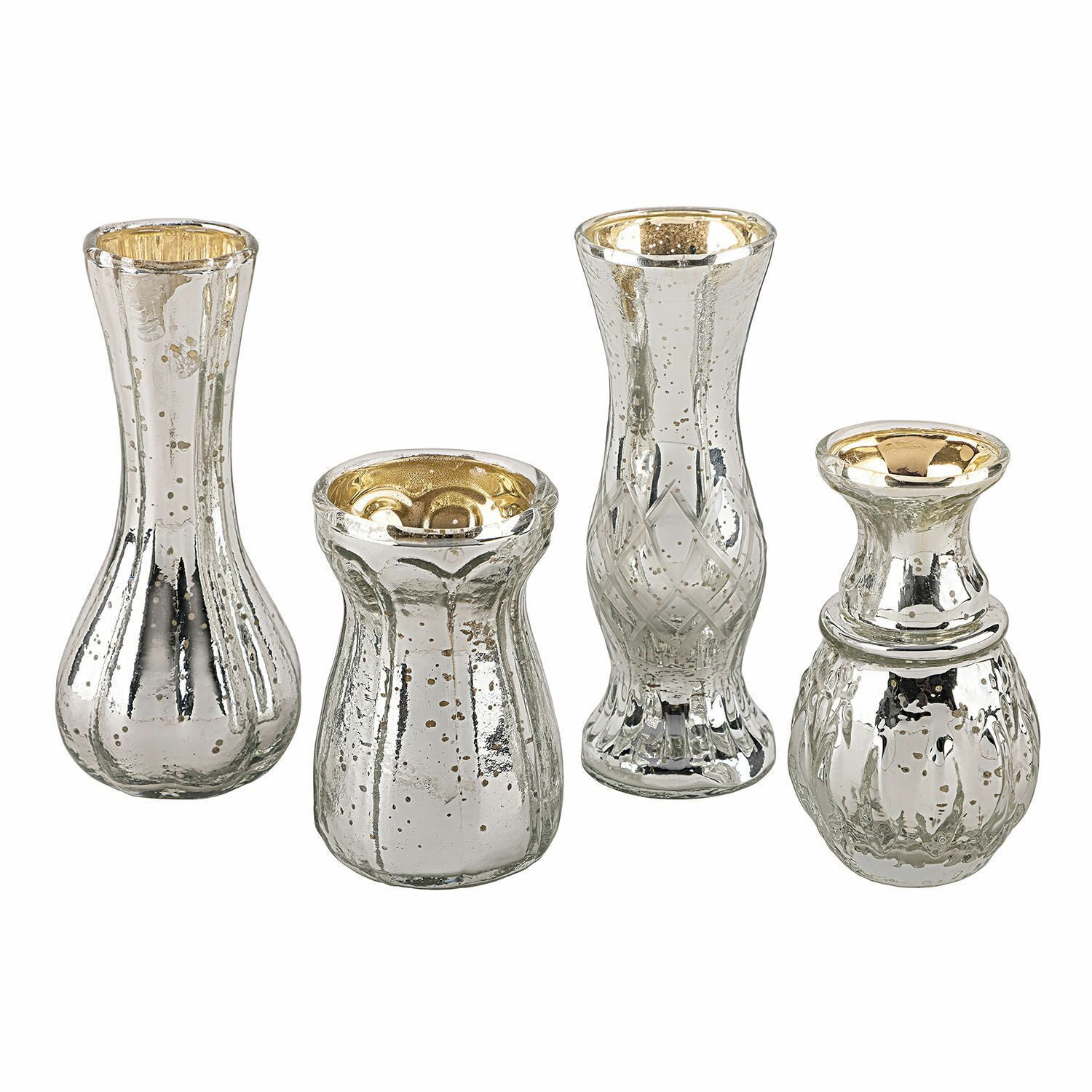 Mirabeau Tischvase Deko-Vase 4er Set Maelie antiksilber