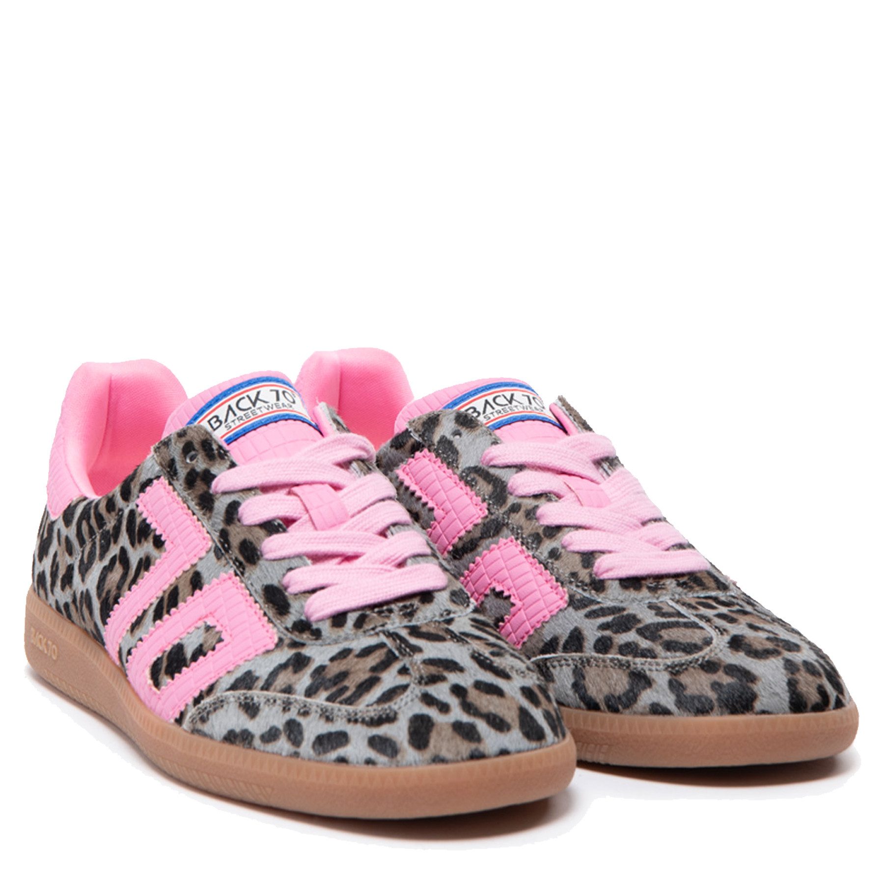 Back 70 Sneaker CLOUD LEOPARD aus Velourleder - Gray Tongue Pink Sneaker