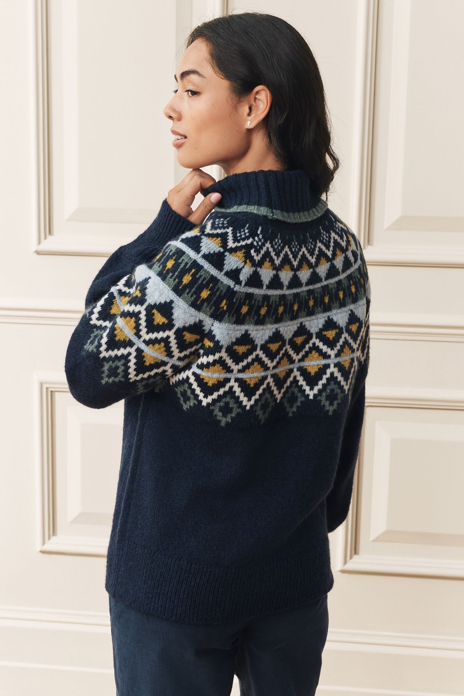 LAURA ASHLEY Norwegerpullover Laura Ashley Rollkragenpullover mit Norwegermuster (1-tlg)