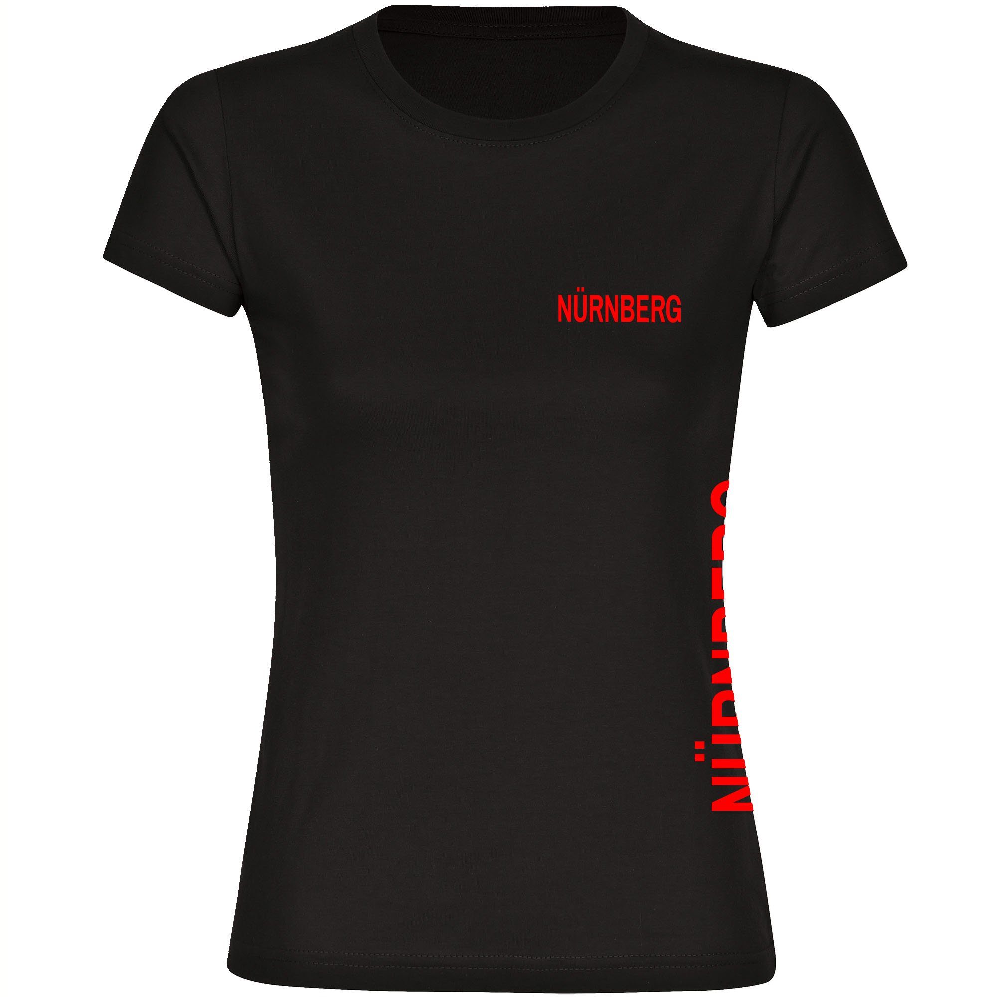 multifanshop T-Shirt Damen Nürnberg - Brust & Seite - Frauen