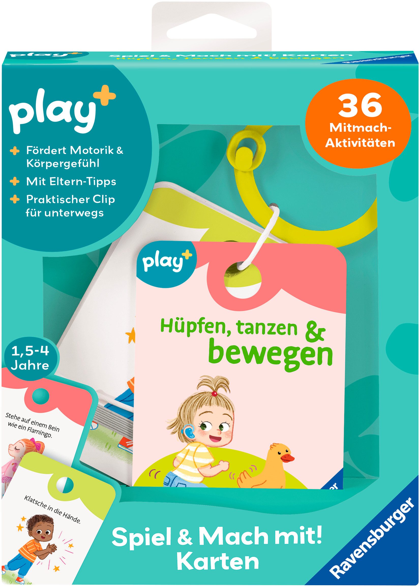 Ravensburger Spiel Play+ Spiel und Mach mit! Karten: Hüpfen, tanzen & bewegen, Kinderspiel