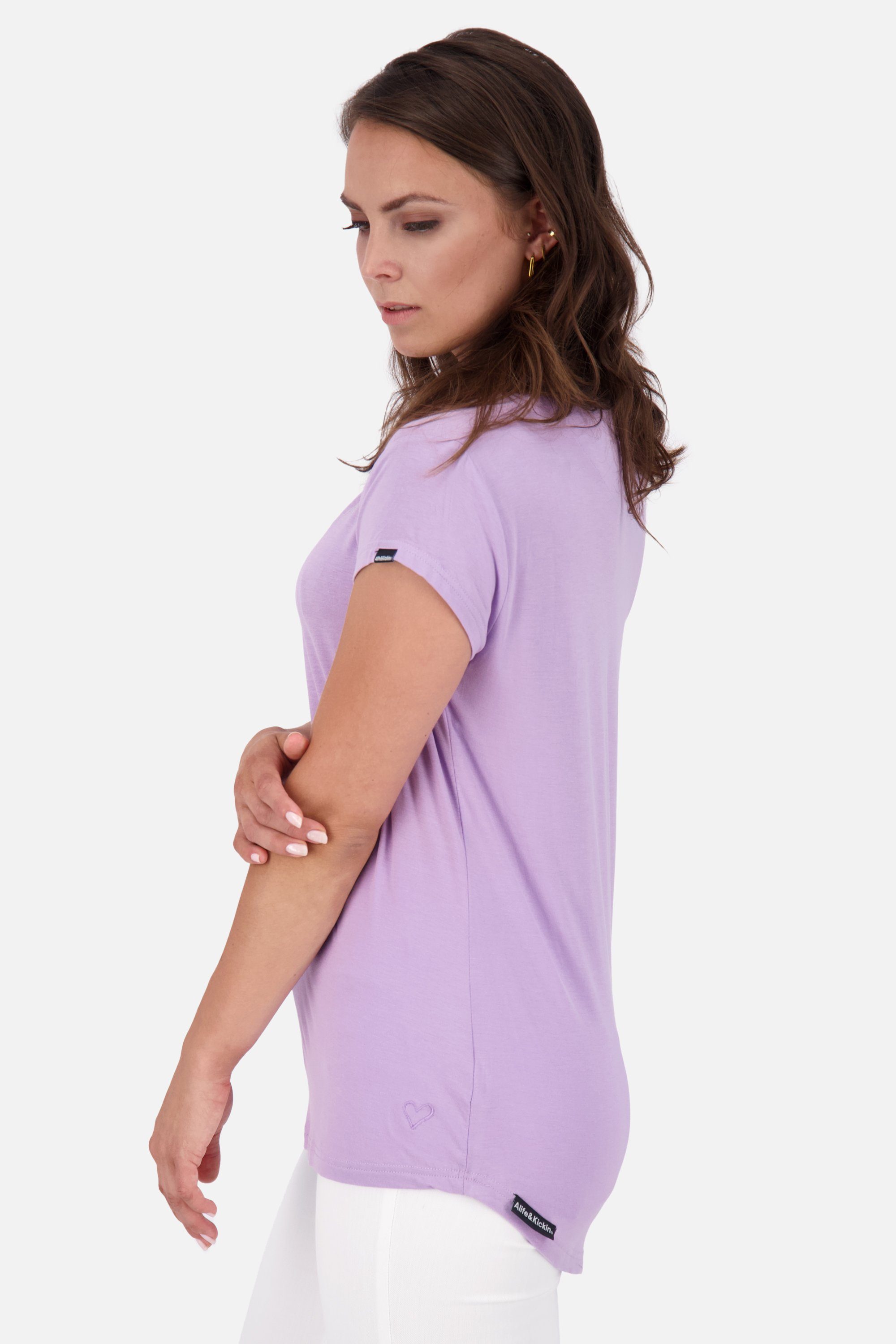 Alife lavender Shirt Damen Kickin & digital Shirt Rundhalsshirt Kurzarmshirt, A MimmyAK