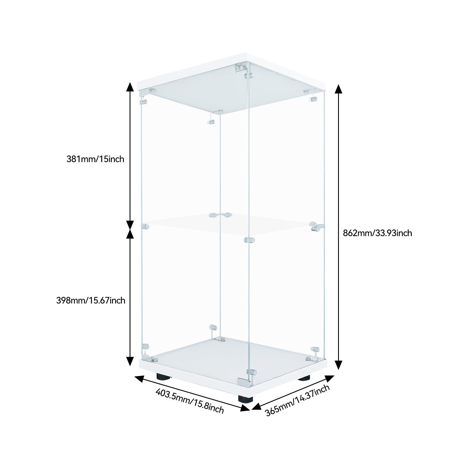 Furnishings Home Vitrine Glasvitrine stehend LED Standvitrine mit Glastüren, 2 bis 4 Ebenen Mit LED-Beleuchtung, Sicherheitsschloss