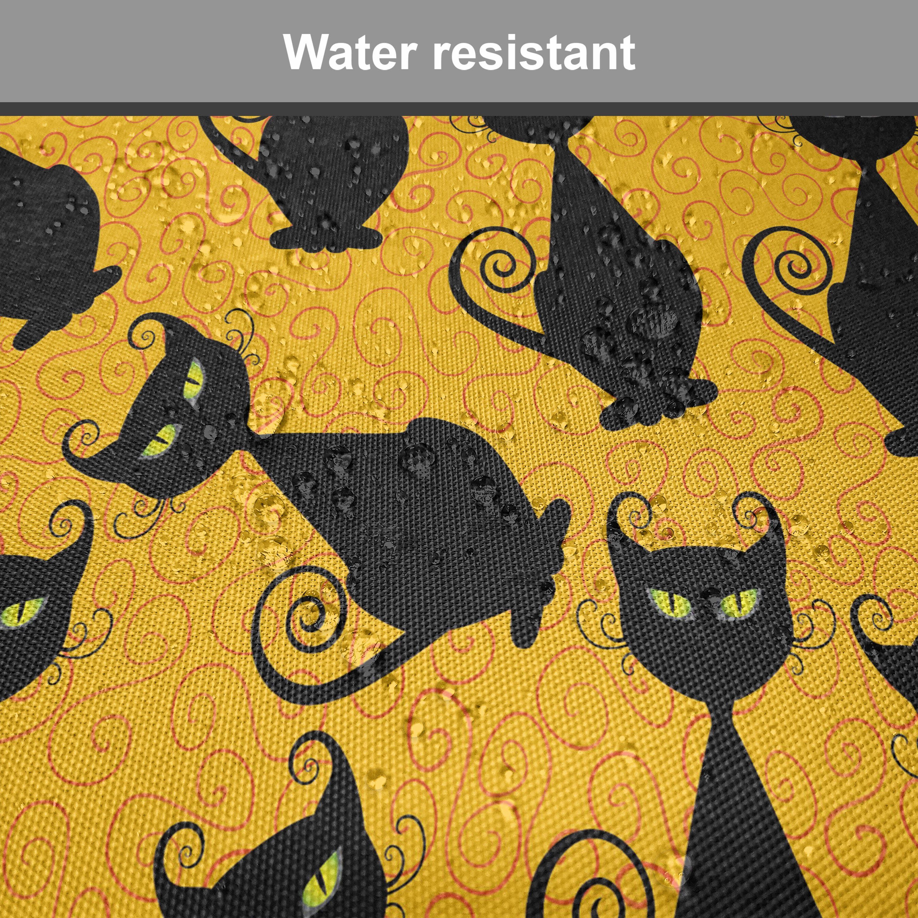 mit Katzen-Vintage Schwarze Riemen Dekoratives Stuhlkissen Küchensitze, für wasserfestes Abakuhaus Kissen Halloween