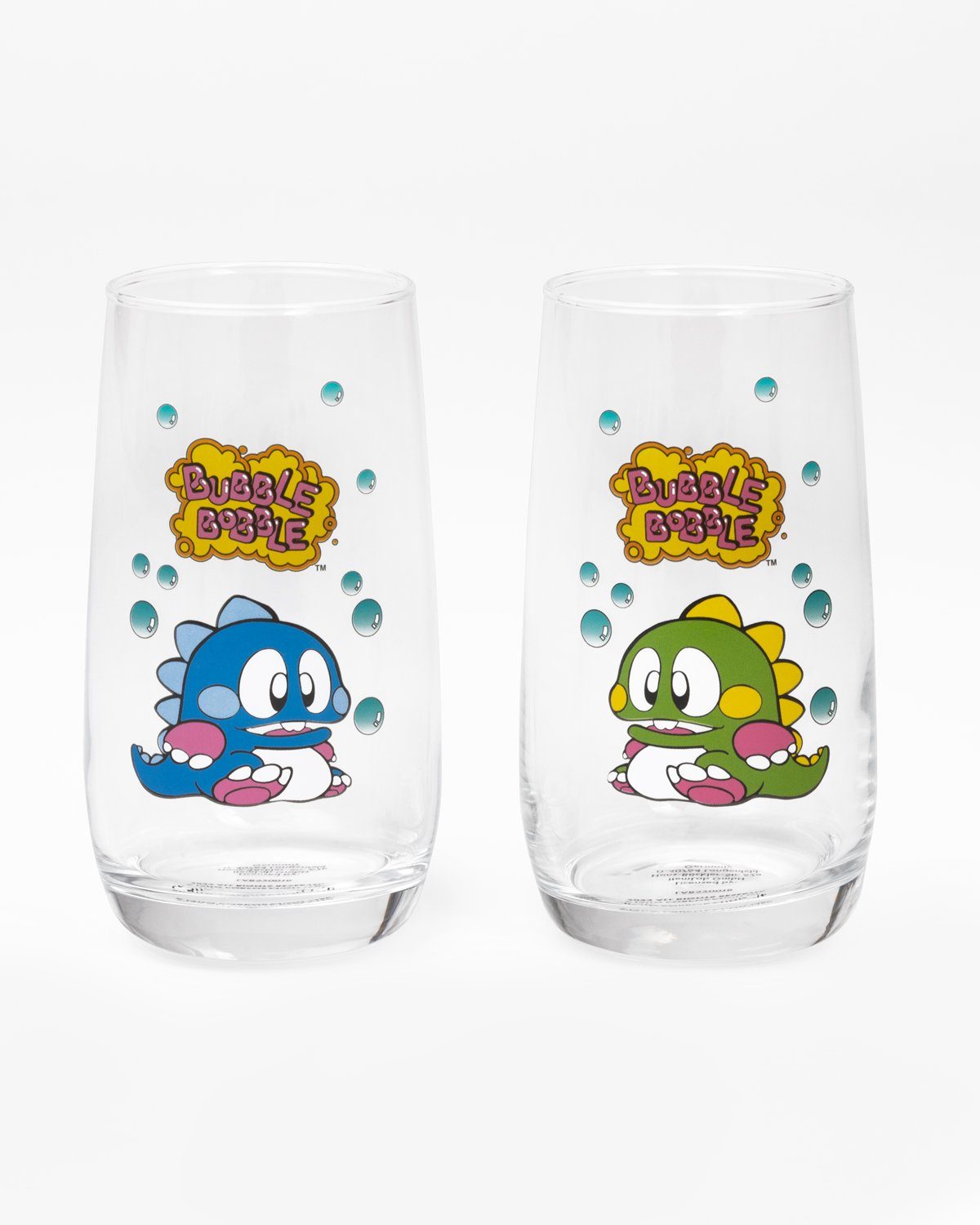 iTEMLAB Glas Bubble Bobble "Bub and Bob", Glas, 2-teiliges Trinkgläser-Set, 330ml