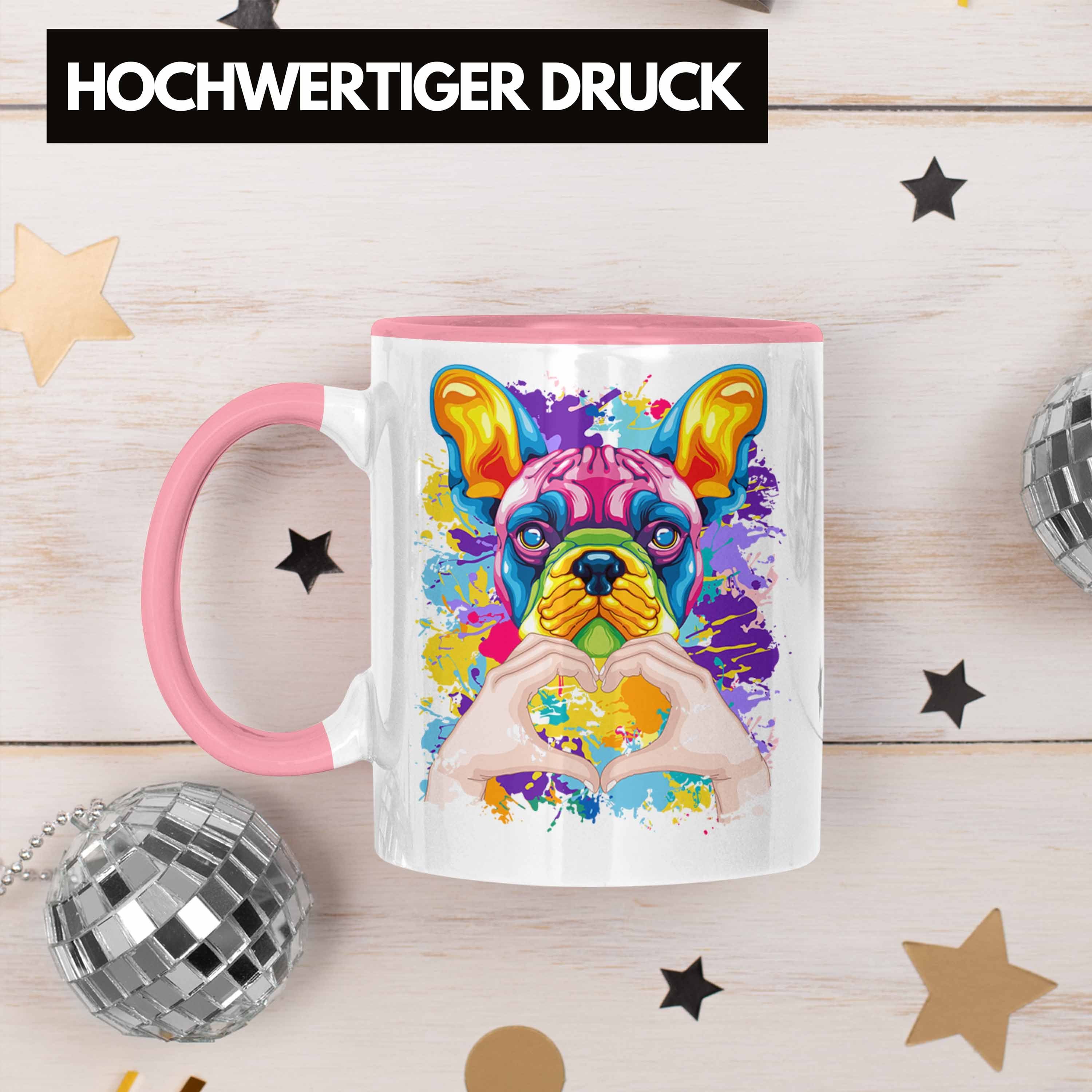 Französische Tasse Geschenk Lustiger Bulldogge Tasse Love Spr Farbe Trendation Besitzer Rosa