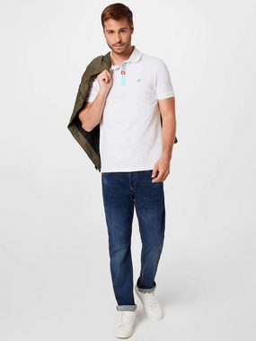 Mavi Poloshirt Polo Tee White dezente blaue Knopfleiste