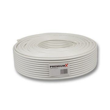 PremiumX 50m BASIC Koaxialkabel 135dB SAT Abisolierer 10x F-Stecker Tülle SAT-Kabel