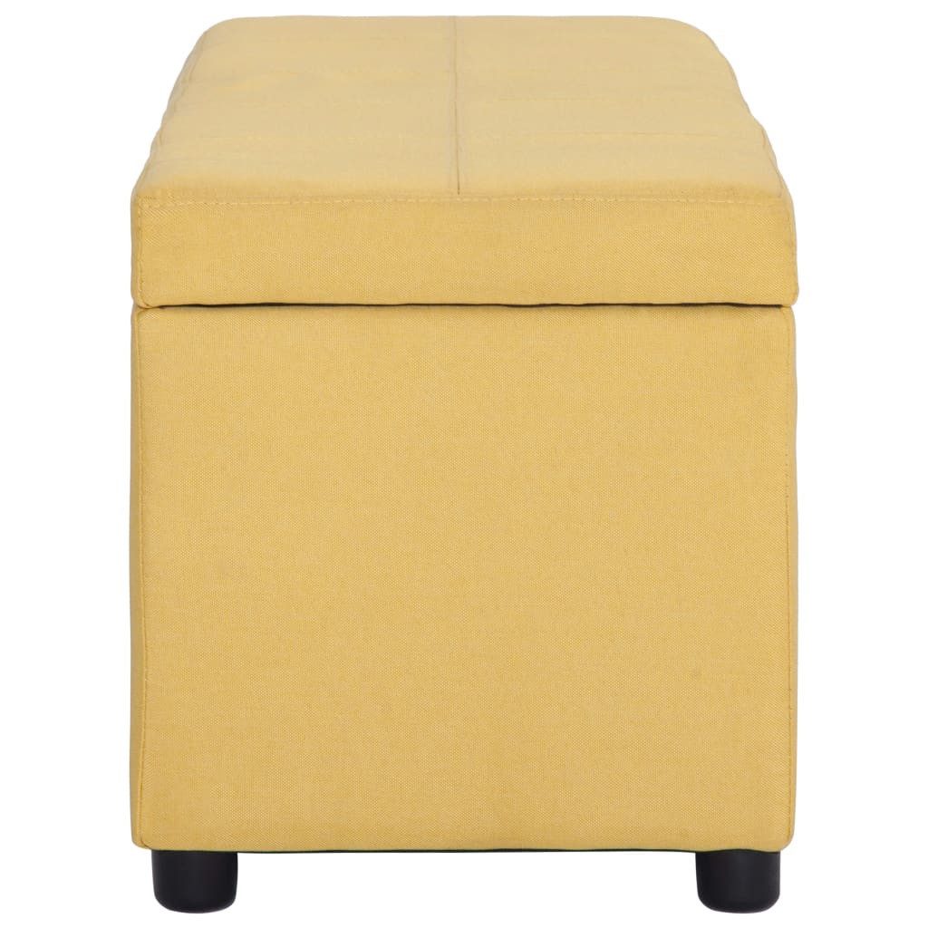 vidaXL Sitzbank Bank mit Staufach 116 cm Gelb Polyester