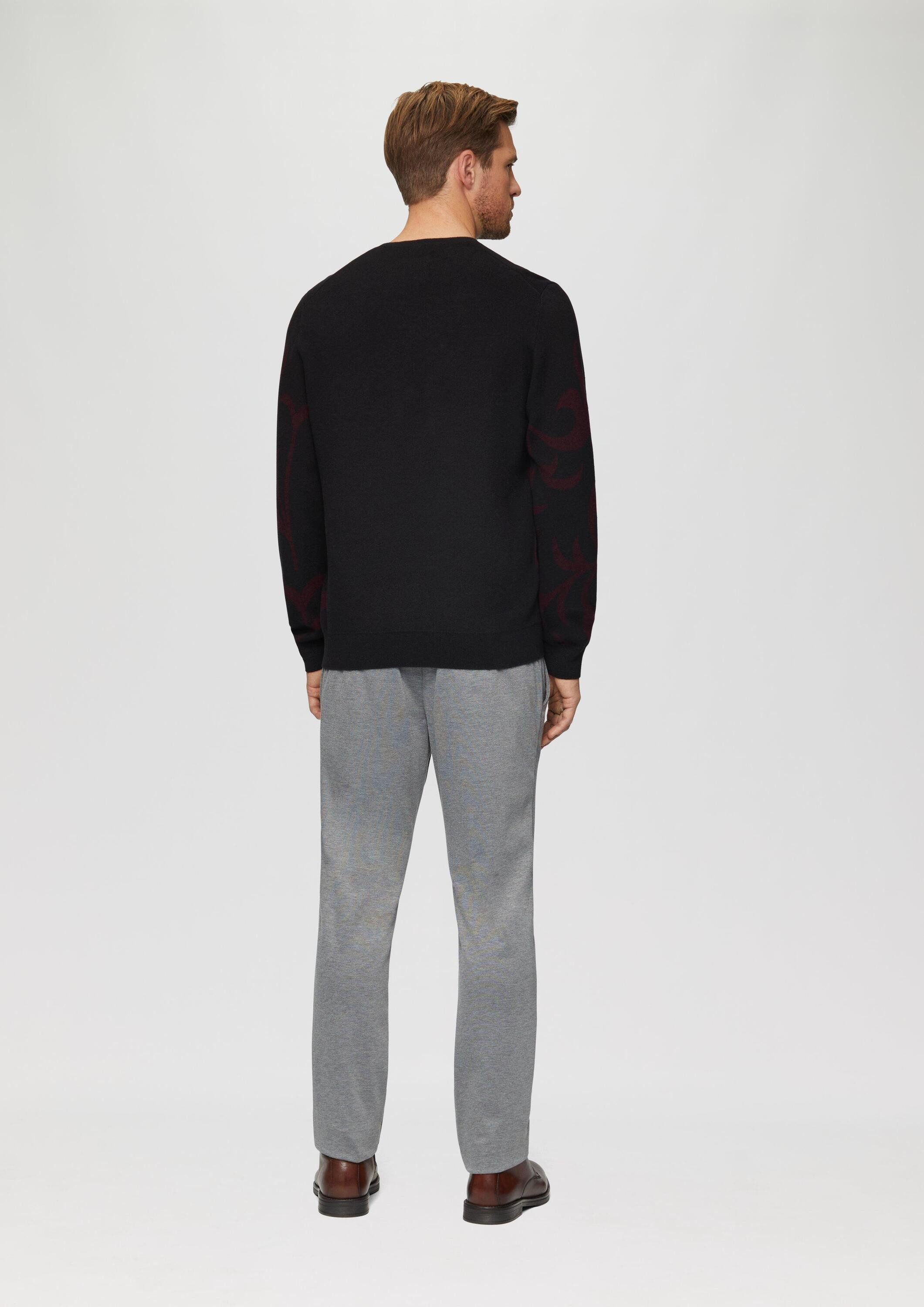 s.Oliver Longpullover Strickpullover Strickpullover mit Jacquard-Muster