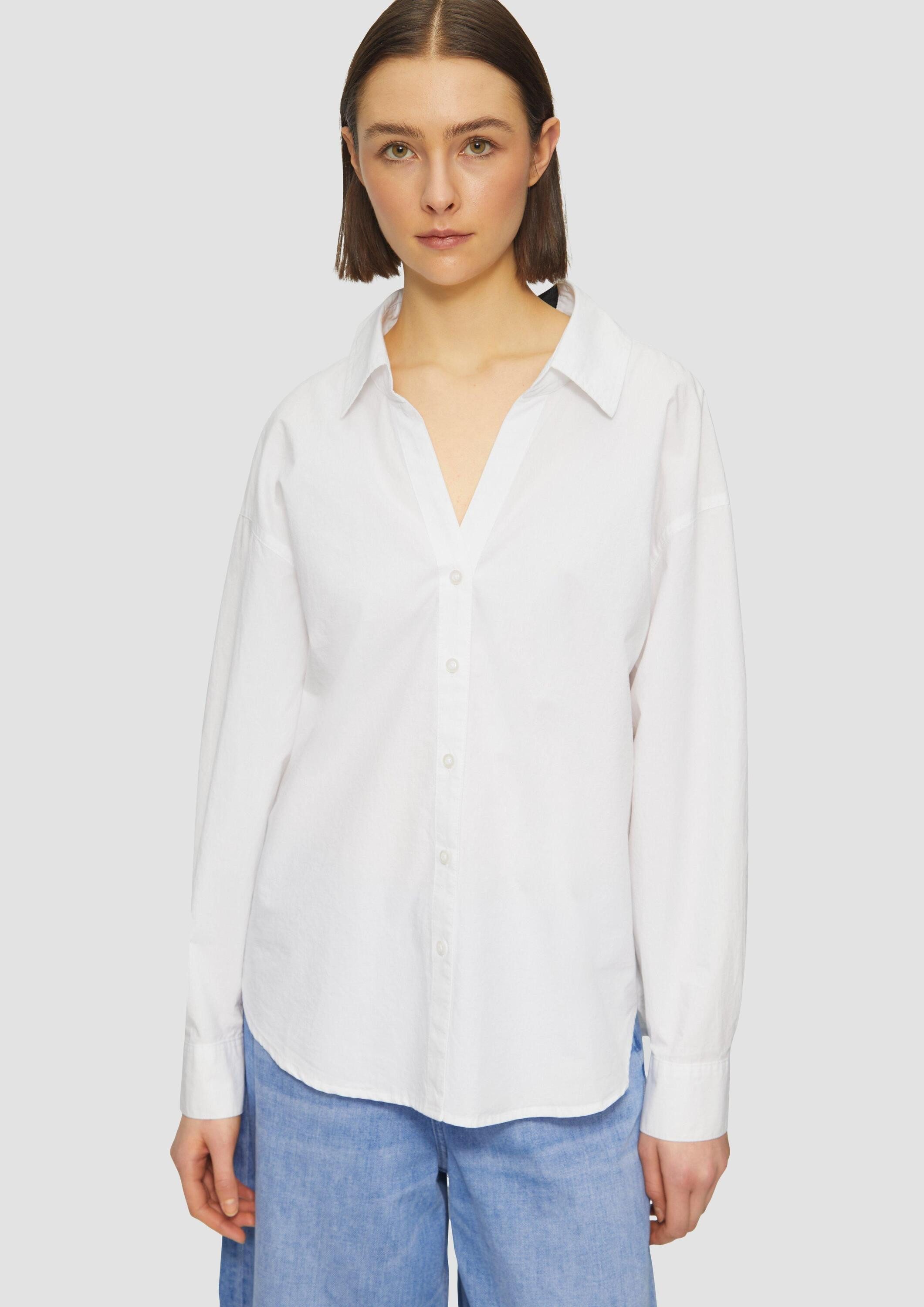 s.Oliver Langarmbluse Bluse Popeline-Bluse im Relaxed günstig online kaufen