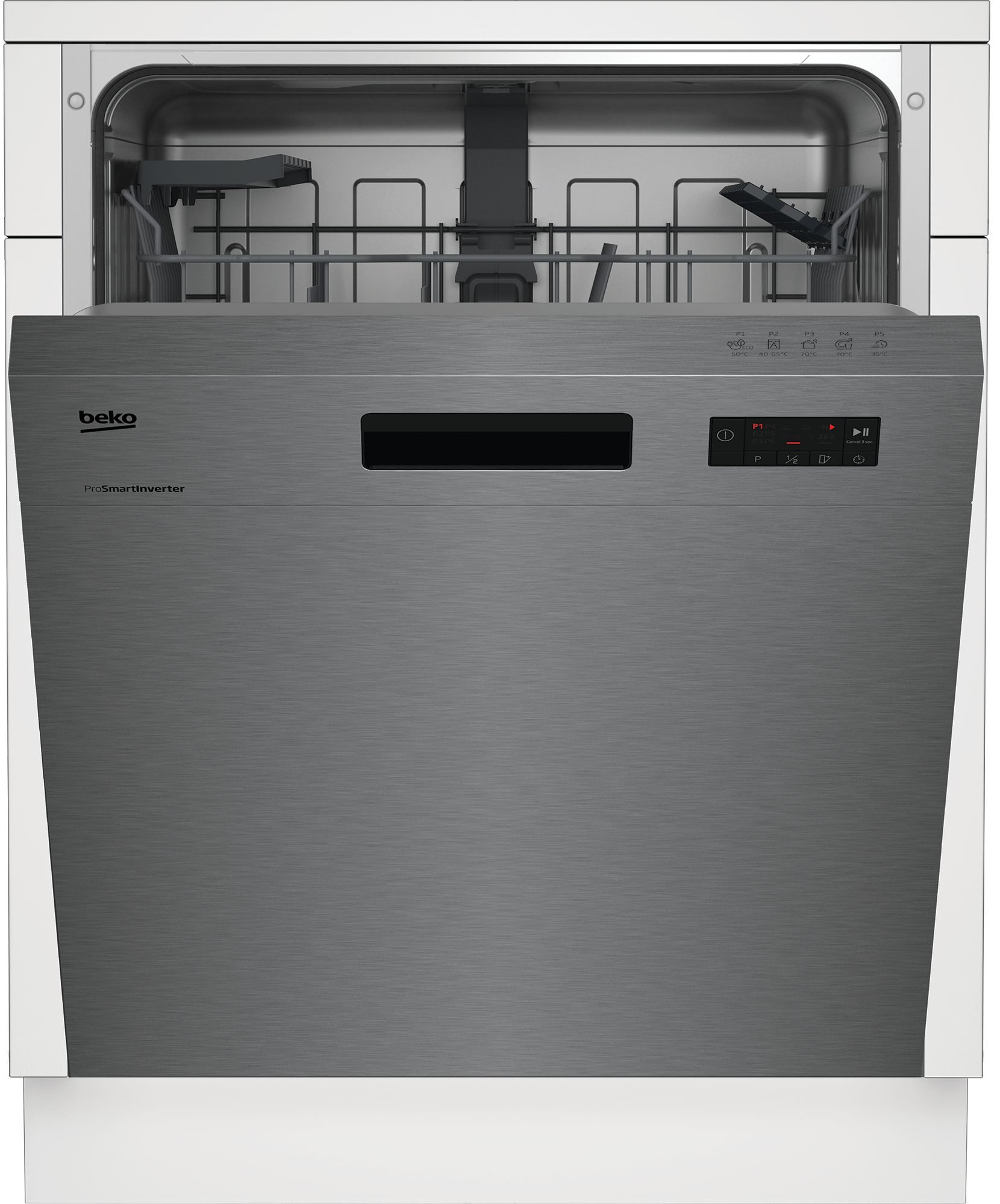 BEKO Unterbaugeschirrspüler BDUN16440X, 14 Maßgedecke, TrayWash – Intensivreinigung für 3 Backbleche in einem Durchgang – Bild 2 von 5