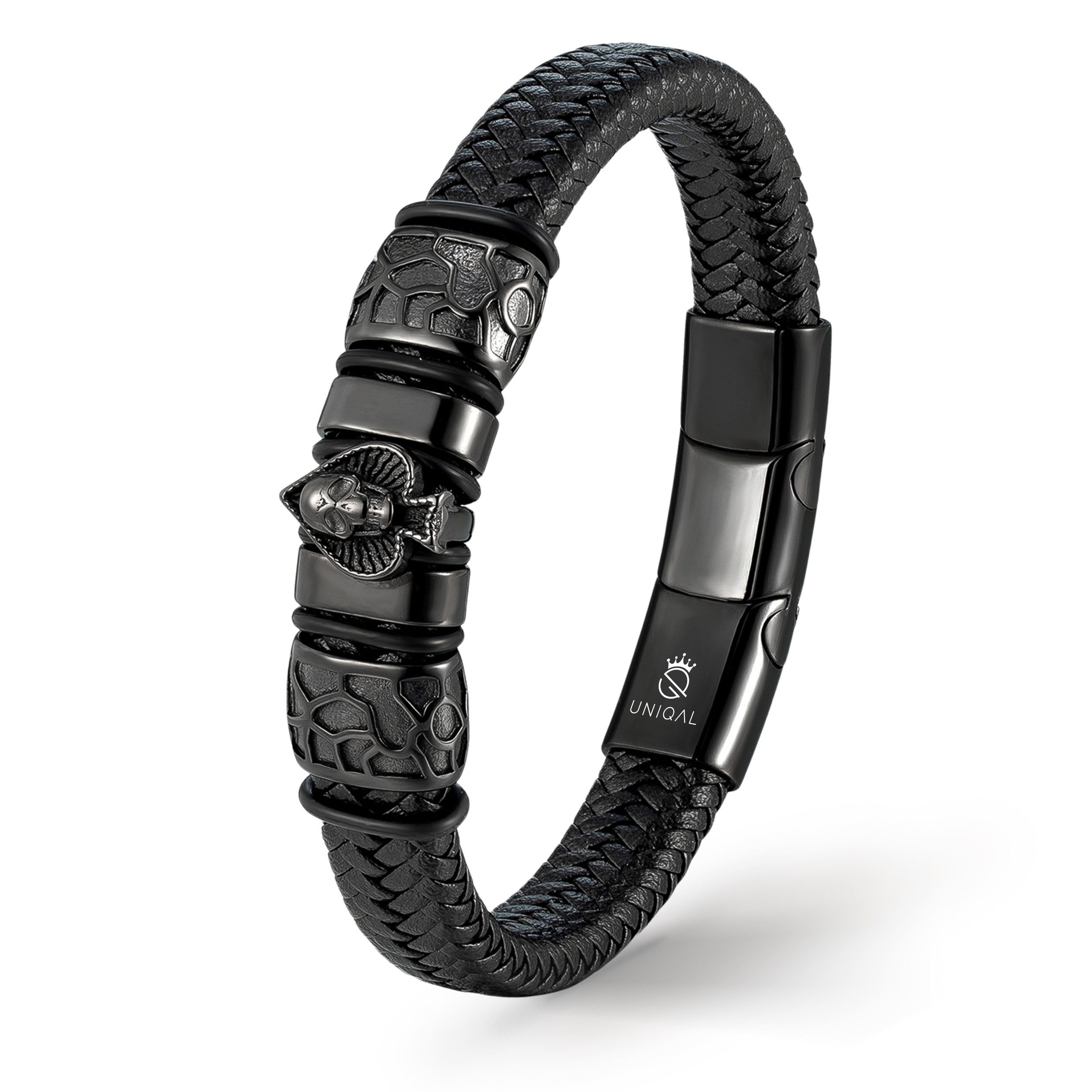 UNIQAL.de Lederarmband Herren Skull „ACE OF SPADES“ – Echtleder, Totenkopf, günstig online kaufen