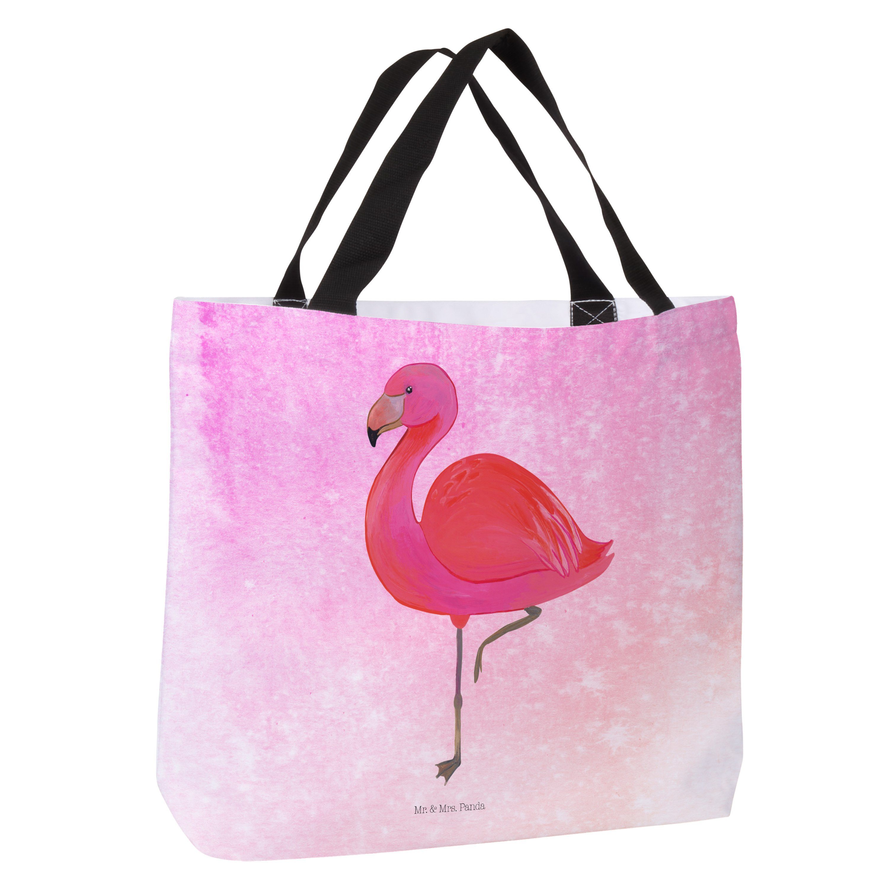 s Alltagstasche, Pink classic (1-tlg) & Mr. Beutel, Aquarell - Mrs. Shopper - Geschenk, Panda Flamingo