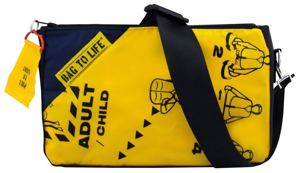 Bag to Life Umhängetasche Follow me Bag, aus recycelter Rettungsweste, Gr.  ca. B/H/T: 28,5/17/4,5 cm