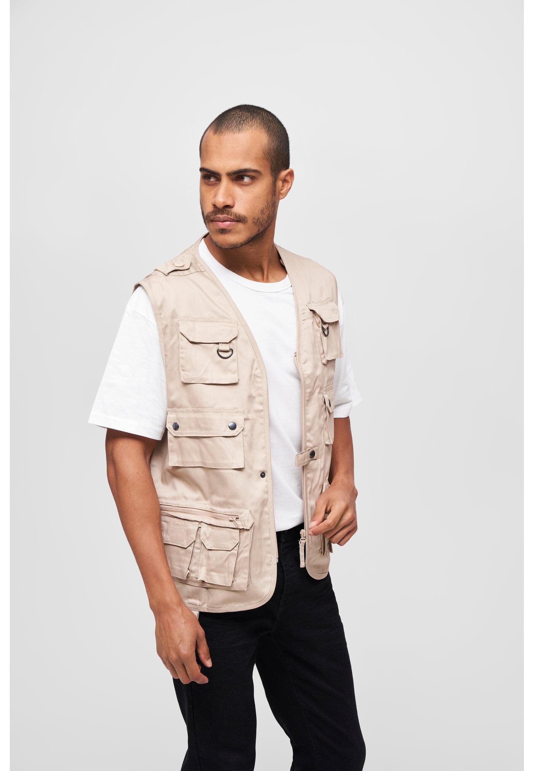 Steppweste (1-tlg) Vest beige Hunting Brandit Herren