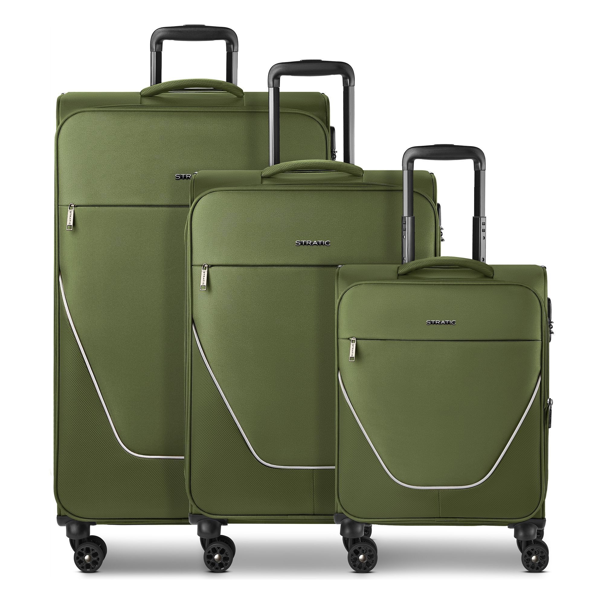 Stratic Trolleyset taska, 4 Rollen, (3-teilig, 3 tlg), Polyester