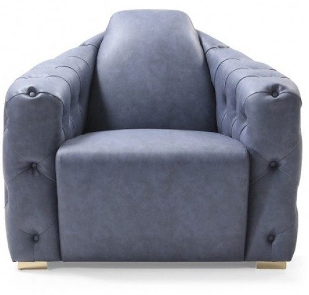 Xlmoebel Loungesessel Designer Polstersessel im Chesterfield-Stil aus Kunstleder (1-St., Sessel), Hergestellt in Europa
