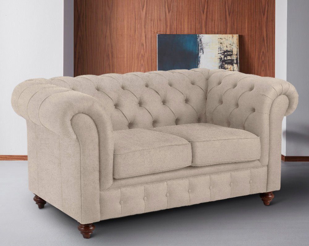 OTTO home Chesterfield-Sofa Chesterfield 2-Sitzer B/T/H: 150/89/74 cm, mit hochwertiger Knopfheftung, auch in Leder