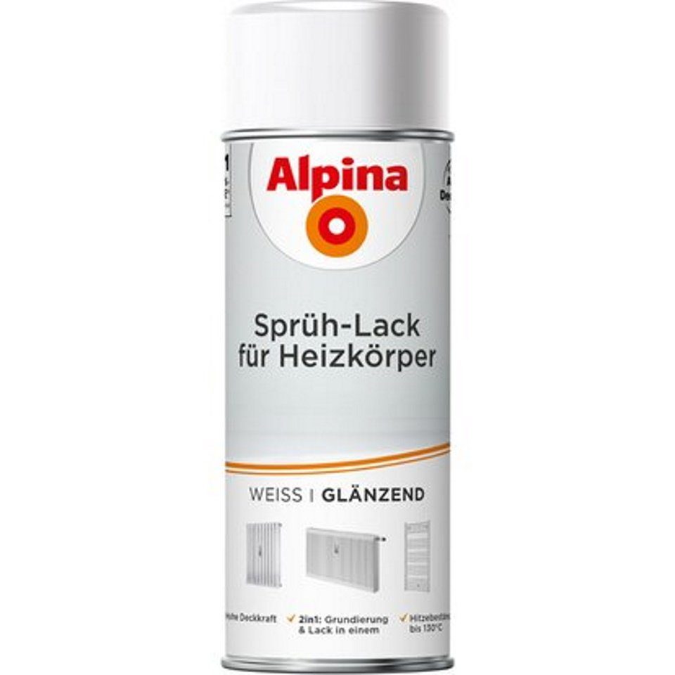 Alpina Sprühlack Sprühlack für Heizkörper weiß 400 ml glänzend günstig online kaufen