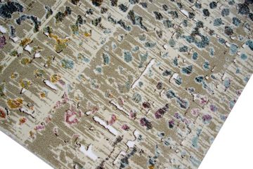 Teppich Moderner Teppich Kurzflor Teppich Wohnzimmerteppich grau bunt senfgelb türkis, Carpetia, rechteckig, Höhe: 11 mm