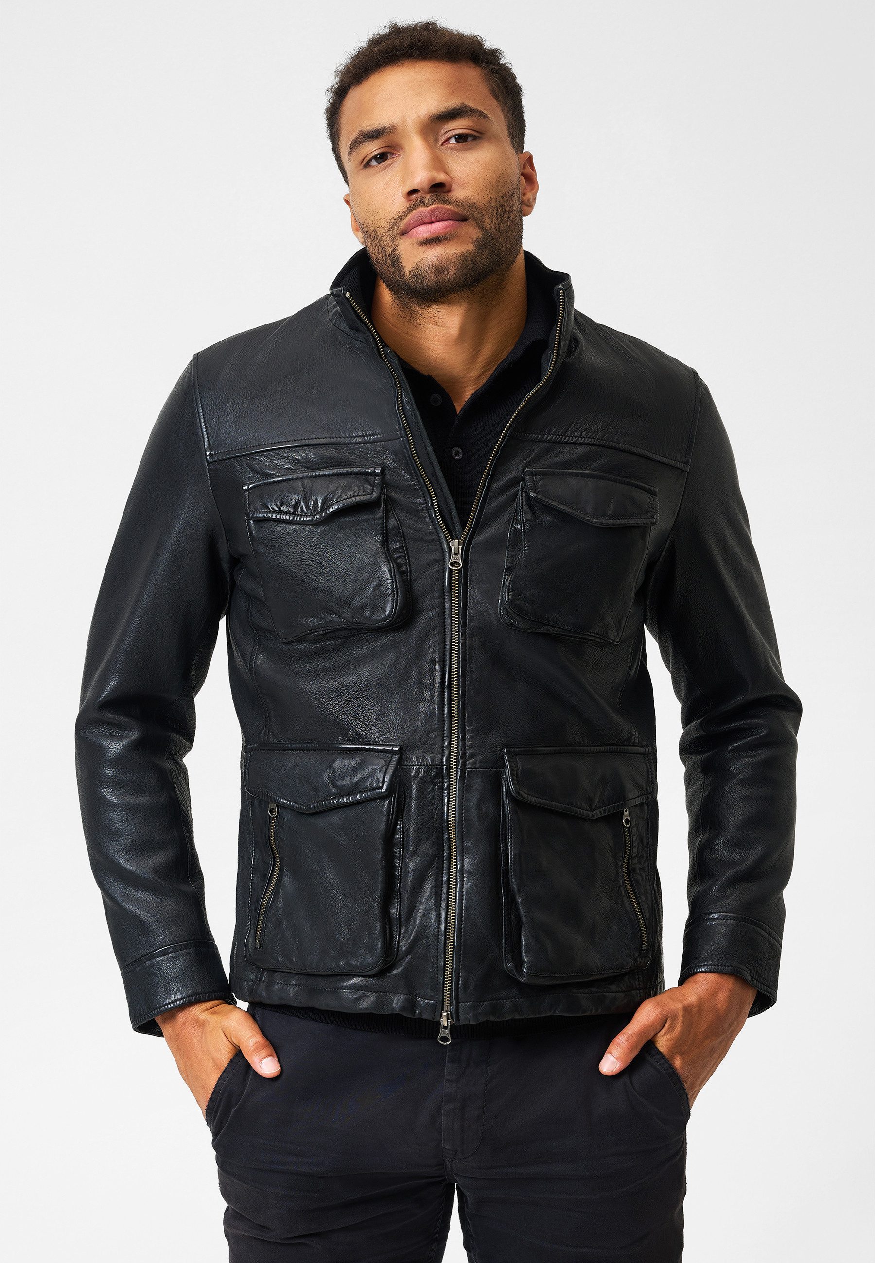 RICANO Lederjacke Stefano Zeitlose Herrenjacke aus Lammleder