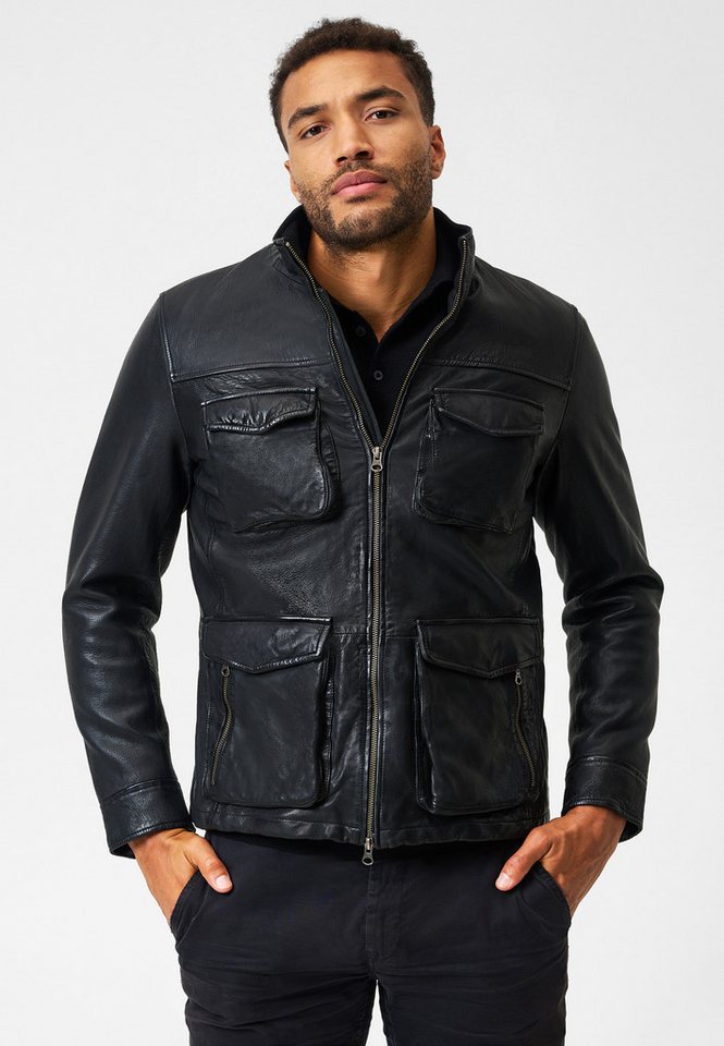 RICANO Lederjacke Stefano Zeitlose Herrenjacke aus Lammleder